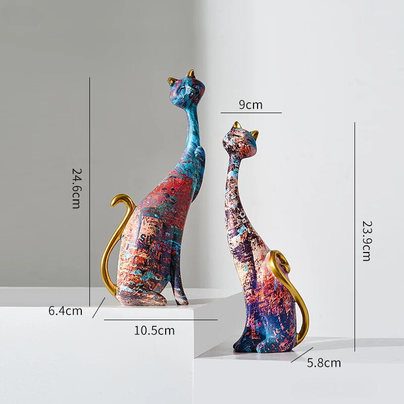 Artista Cat Sculpture Pair