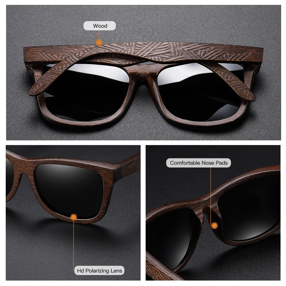 Natural Bamboo Polarized Shades