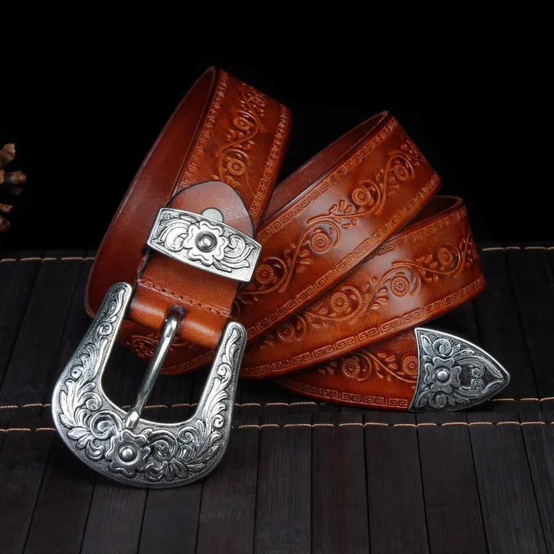 thumbnail image 2 of WHIPPY Western Belts For Men Women Genuine Leather Cowboy Cowgirl Belt 2 of 13