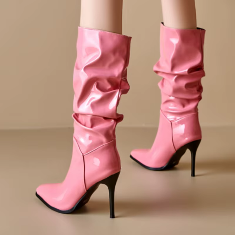 Noir Pleated Stilettos