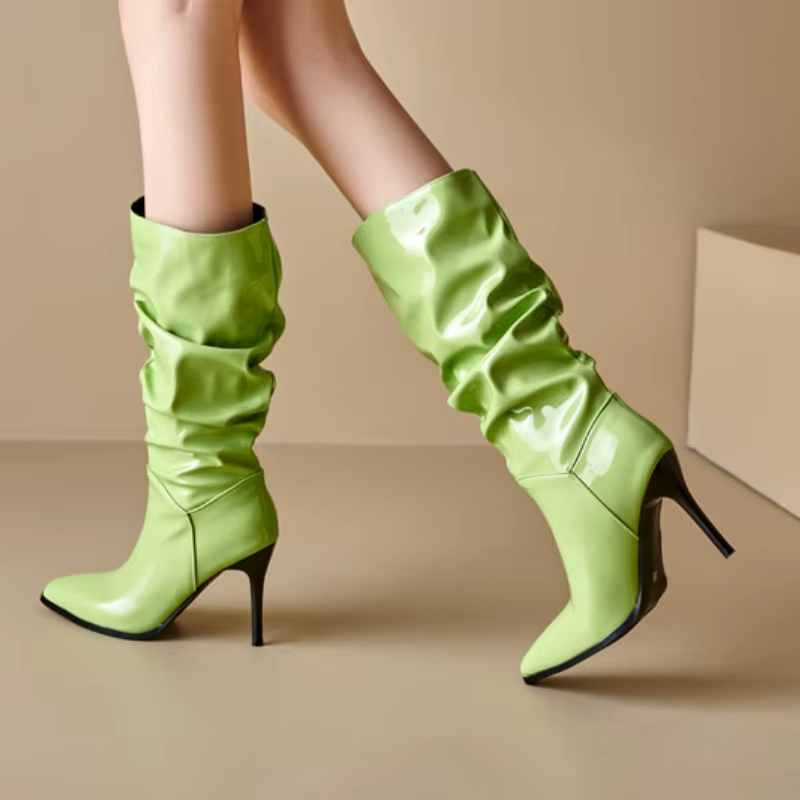 Noir Pleated Stilettos