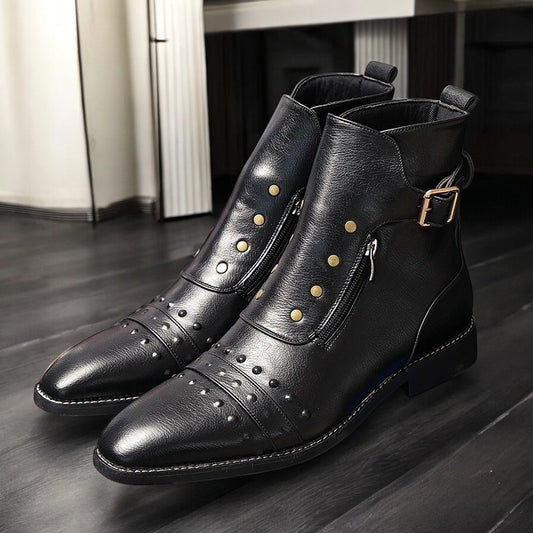 Baron Stud Leather Boots